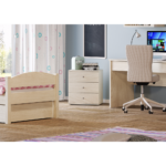 Casakids Loft Κομοδίνο Τροχηλατό με 3 Συρτάρια